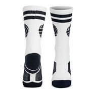 Volleyball Woven Mid-Calf Socks - Ball (White/Black)