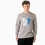 Guys Lacrosse Tshirt Long Sleeve - My Goal Is To Deny Yours Defenseman