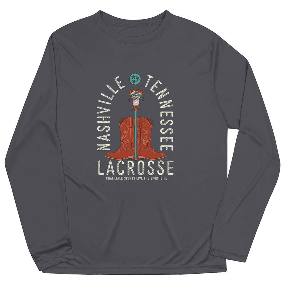 Guys Lacrosse Long Sleeve Performance Tee - Nashville Lacrosse