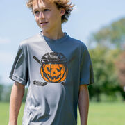 Hockey Short Sleeve Performance Tee - Helmet Pumpkin