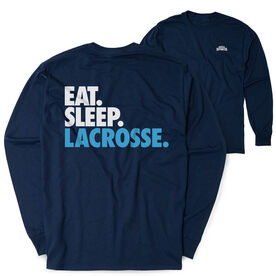 Lacrosse Tshirt Long Sleeve - Eat. Sleep. Lacrosse (Back Design)