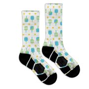 Pickleball Graphic Flex Mid-Calf Socks - Cross Court