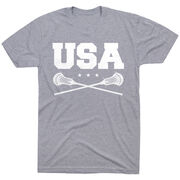 Guys Lacrosse Short Sleeve T-Shirt - USA