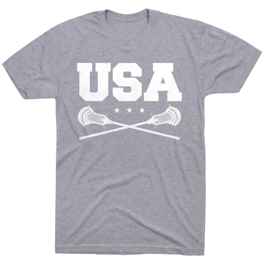 Guys Lacrosse Short Sleeve T-Shirt - USA