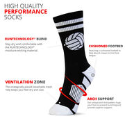Volleyball Woven Mid-Calf Socks - Ball (Black/White)