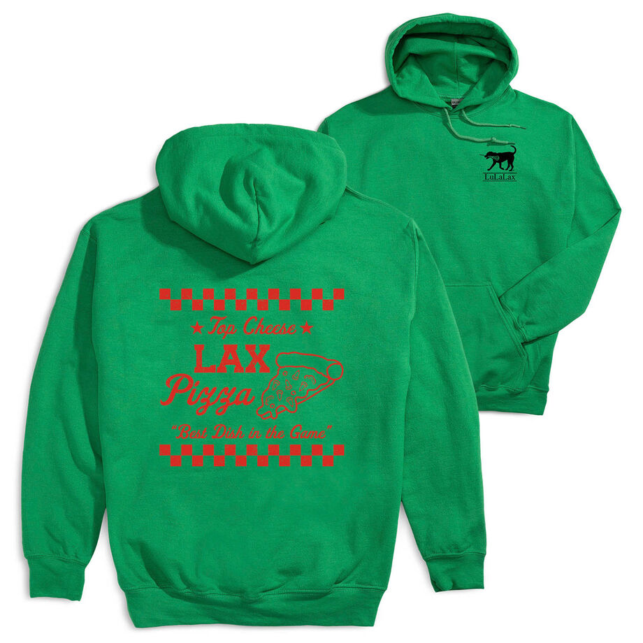 Girls Lacrosse Hooded Sweatshirt - Lax Pizza (Back Design) 