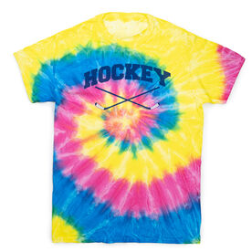 Hockey Short Sleeve T-Shirt - Hockey Crossed Sticks Tie Dye