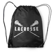 Girls Lacrosse Drawstring Backpack - Lacrosse Crossed Girls Sticks