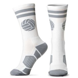 Volleyball Mid-Calf Sock - Volleyball - White/Gray