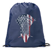 Guys Lacrosse Drawstring Backpack - Patriotic Stick