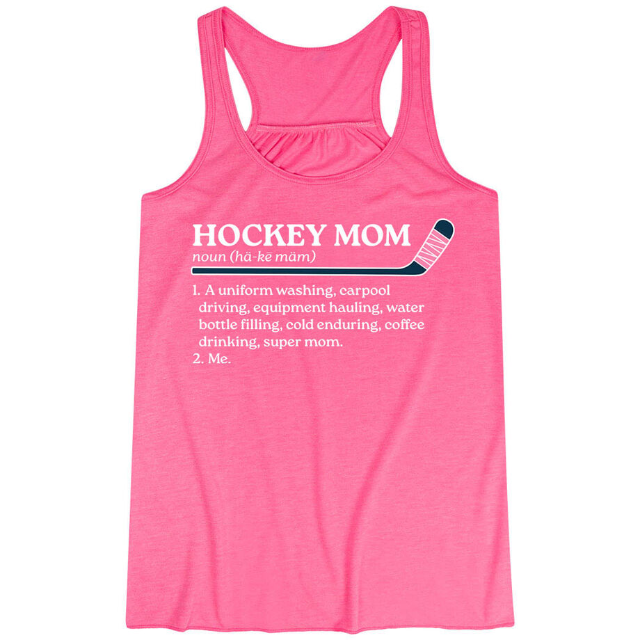 Hockey Flowy Racerback Tank Top - Hockey Mom Definition
