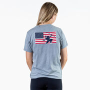 Hockey Short Sleeve T-Shirt - Patriotic Hockey (Back Design)