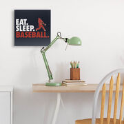 Baseball Canvas Wall Art - Eat Sleep Baseball
