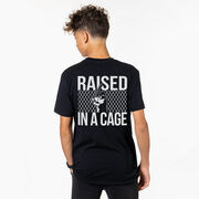 Baseball Short Sleeve T-Shirt - Raised in a Cage Baseball (Back Design)