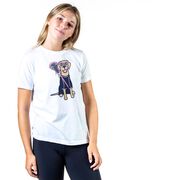 Girls Lacrosse Short Sleeve T-Shirt - Lily The Lacrosse Dog