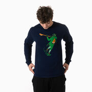 Guys Lacrosse Tshirt Long Sleeve - Lacrosse Leprechaun