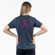 Field Hockey Short Sleeve T-Shirt - Neon Field Hockey Girl (Back Design)