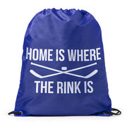 Hockey Drawstring Backpack - Home Is Where The Rink Is