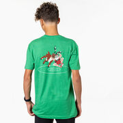 Wrestling Short Sleeve T-Shirt - Wrestling Reindeer (Back Design)