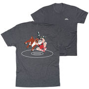 Wrestling Short Sleeve T-Shirt - Wrestling Reindeer (Back Design)