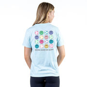 Soccer Short Sleeve T-Shirt - Soccer Makes Me Happy (Back Design)