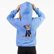 Girls Lacrosse Hooded Sweatshirt - Lily The Lacrosse Dog (Back Design)