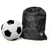 Soccer Sport Pack Cinch Sack - Soccer Girl Player Sketch