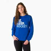 Hockey Tshirt Long Sleeve - Eat. Sleep. Hockey