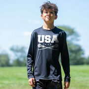 Guys Lacrosse Long Sleeve Performance Tee - USA Lacrosse