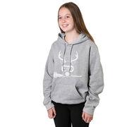 Girls Lacrosse Hooded Sweatshirt - Lax Girl Reindeer