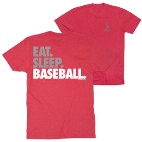 Baseball Short Sleeve T-Shirt - Eat. Sleep. Baseball Bold Text (Back Design)