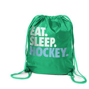 Hockey Drawstring Backpack Eat. Sleep. Hockey.