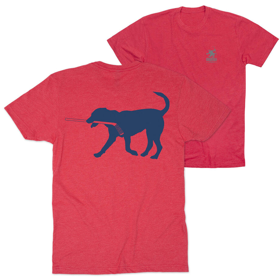 Hockey Short Sleeve T-Shirt - Rocky The Hockey Dog (Back Design)