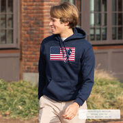 Guys Lacrosse Hooded Sweatshirt - Patriotic Lacrosse