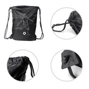 Soccer Drawstring Backpack - Soccer Guy Player Sketch