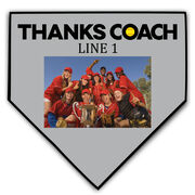 Softball Home Plate Plaque - Thank You Coach Photo Autograph