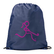 Field Hockey Drawstring Backpack Neon Field Hockey Girl