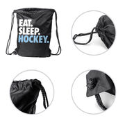 Hockey Drawstring Backpack Eat. Sleep. Hockey.