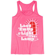 Hockey Flowy Racerback Tank Top - Lace 'Em Up And Light The Lamp