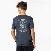 Skiing Short Sleeve T-Shirt - Yeti To Ski (Back Design)