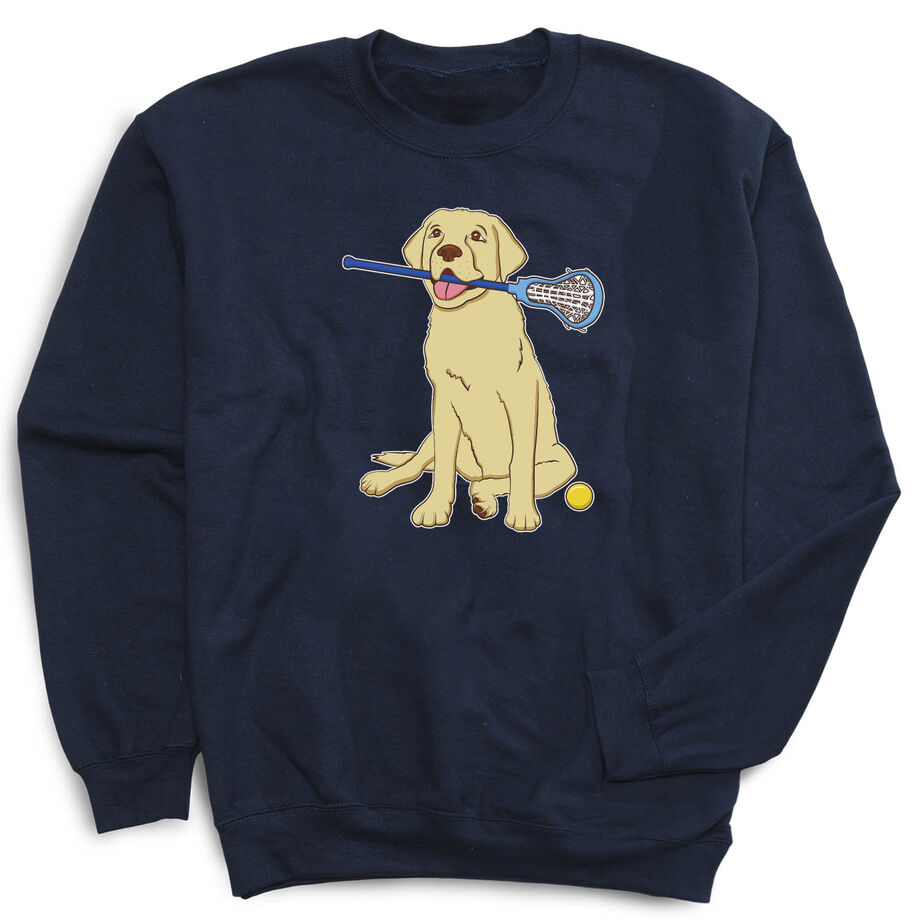Girls Lacrosse Crewneck Sweatshirt - Chase The Lax Dog