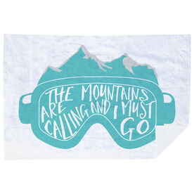Skiing & Snowboarding Premium Blanket - The Mountains Are Calling Goggles