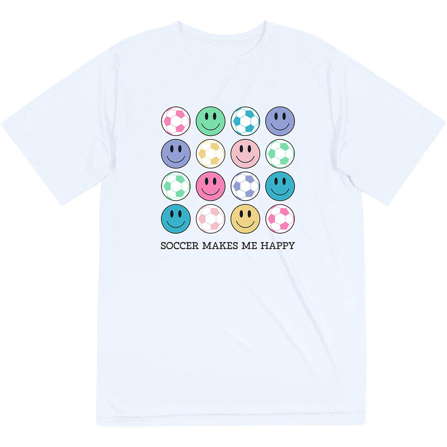 Soccer Short Sleeve Performance Tee - Soccer Makes Me Happy