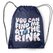 Hockey Drawstring Backpack - You Can Find Me At The Rink