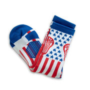 Lacrosse Woven Mid-Calf Socks - American Lax (Red/White/Blue)