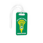 Guys Lacrosse Bag/Luggage Tag - Custom Number Stick Head