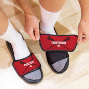 Girls Lacrosse Repwell&reg; Slide Sandals - Personalized Crossed Sticks