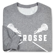 Girls Lacrosse Crewneck Sweatshirt - Lacrosse Crossed Girl Sticks