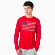 Baseball Long Sleeve Performance Tee - Patriotic Baseball