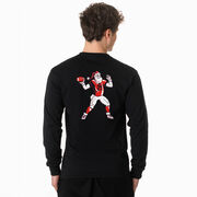 Football Tshirt Long Sleeve - Touchdown Santa (Back Design)